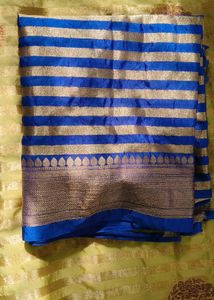 Elegant lime green Silk saree