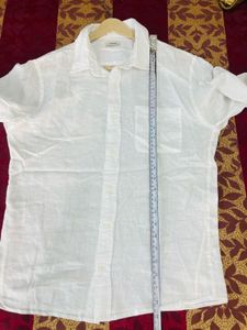 Men's Classic White Linen Shirt