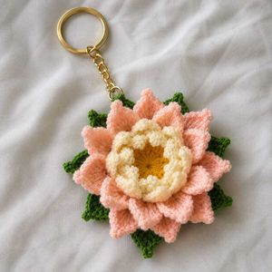 Handmade Crochet Flower Keychain