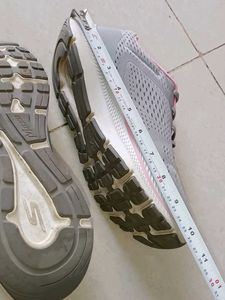 Gray Running Shoes with Pink Accents