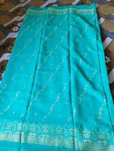 Elegant Green Saree with freebie