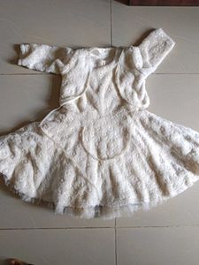 Cream Faux Fur Dress with Bolero