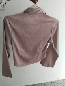 Chic Ruched Pink Crop Top