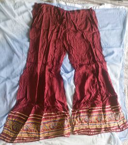 Maroon Printed Garara Pants