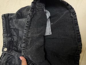 Black Denim Skater Skirt
