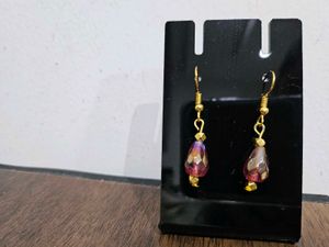 Elegant Beaded Drop Earrings and matching necklace