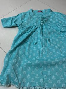 Stylish Teal Printed Kurta
