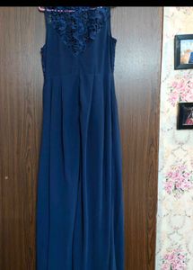 Elegant Navy Lace Dress