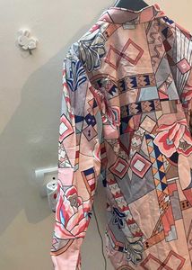 Abstract Print Button-Down Shirt