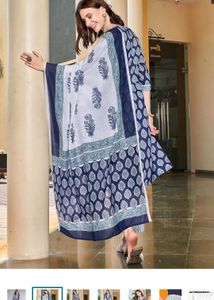 Stylish Blue Printed Kurta Set with Dupatta