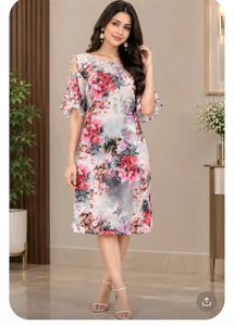 Elegant Cold Shoulder Floral Dress