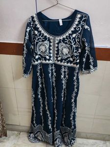 Beautiful Embroidered Teal Kurta