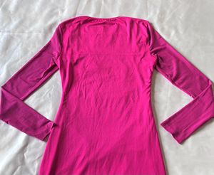 Urbanic Pink Mesh Bodycon Mini Dress