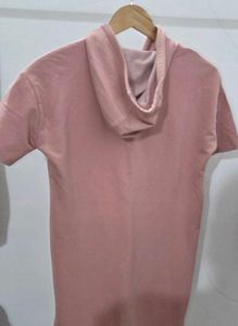 Pink Hoodie Dress with "FEARLESS" Graphic