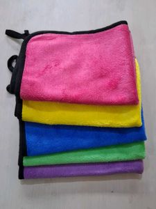 Set of 5 Colorful Microfiber Cleaning Towels