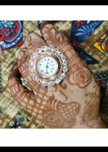 Sparkling Gemstone Ring Watch