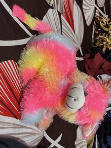Fluffy Rainbow Cat Plush Toy