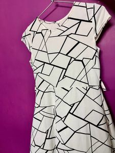 Abstract Printed Rayon Mini Dress for Women