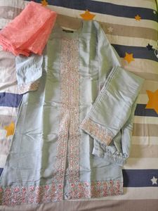 Embroidered Kurta Set with Dupatta
