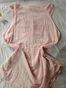 Chic Pink Button-Down Sleeveless Tunic