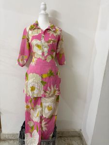 Pink Floral Kurta Set💕