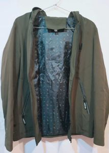 Stylish Khaki Bomber Jacket with Hood