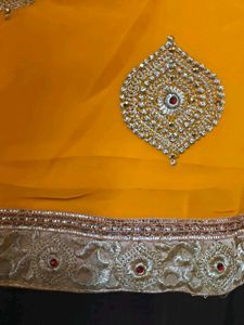 Stunning Yellow Embroidered Saree