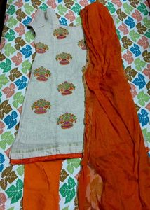 Embroidered Kurta with Dupatta and Pants Set