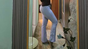 Zara Gingham checkered Cropped bootcut pant