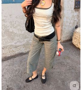 Y2K White Cargo Pants