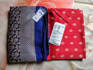 Elegant Turquoise Blue Floral Woven Saree
