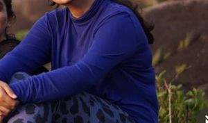 Royal Blue Turtleneck Top