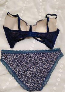 Beautiful Lace Trimmed Bra and Panty Set