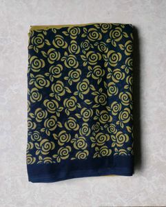two peices Elegant Yellow &amp; Navy Saree