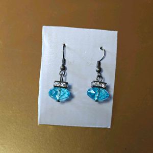 Sparkling Blue Crystal Drop Earrings