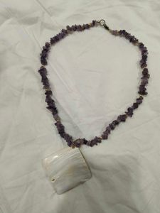 amethyst elegant necklace with shell pendent