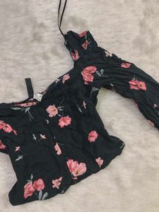 Floral Print Smocked Crop Top