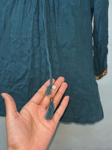 Embroidered Teal Kurta