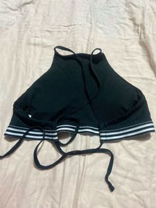 Black Ribbed Bralette Top