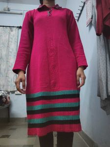 Pink black green  Knit Kurti woolen winter wear