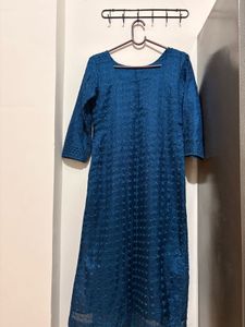 Elegant Teal Lace Kurta