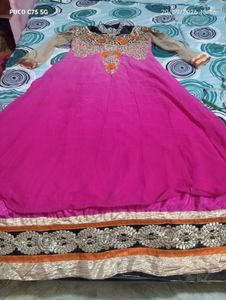 ethnic Pink Embroidered Gown