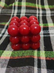 Red Bubble Cube Candle scented