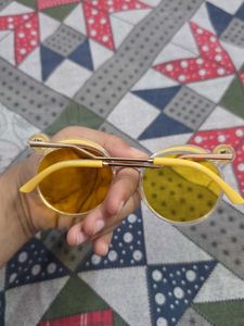 Cool Cute Yellow Bear Round Sunglasses