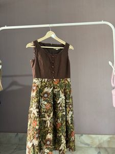 Brown Floral Dress