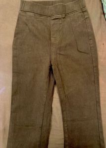 Brown Flared Suede Pants