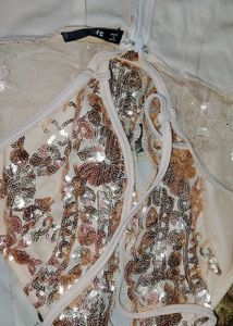 Sparkly Sequin &amp; Floral Mini Dress