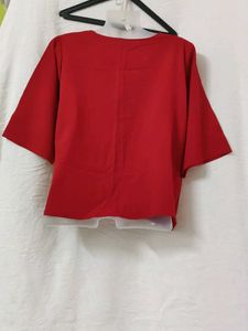 Vibrant Red Casual Top