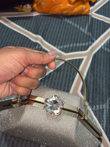Sparkling Silver Evening Clutch