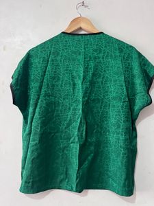 V-Neck Emerald Green Kurta Top